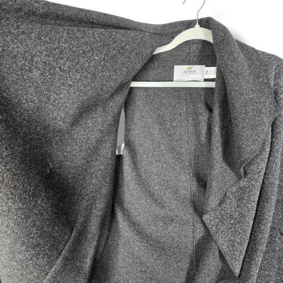 Janska Charcoal Cascade Vest Open Front Drape Pockets Made In USA Womens S M - Picture 11 of 16